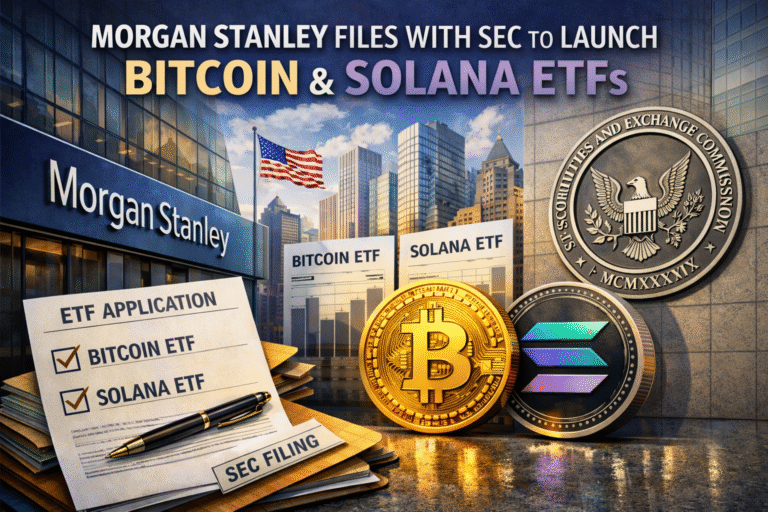 US investment bank Morgan Stanley seeks SEC approval for Bitcoin and Solana ETFs, signaling deeper Wall Street integration into regulated digital assets.