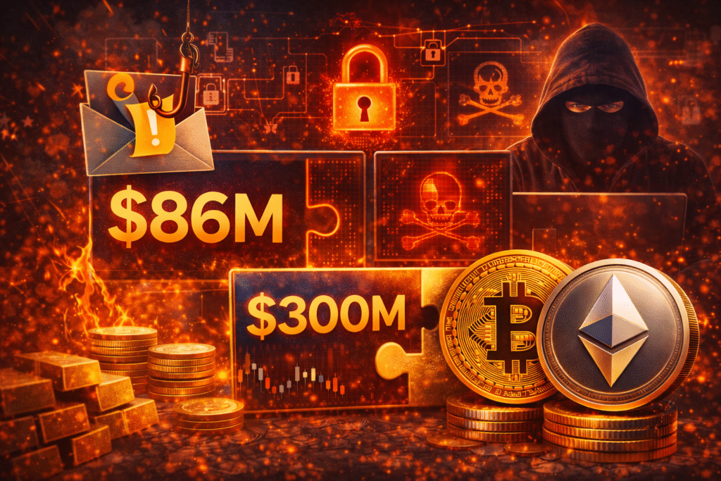 Crypto hacks caused $86M losses in January 2026, while phishing losses crossed $300M, PeckShield data shows.