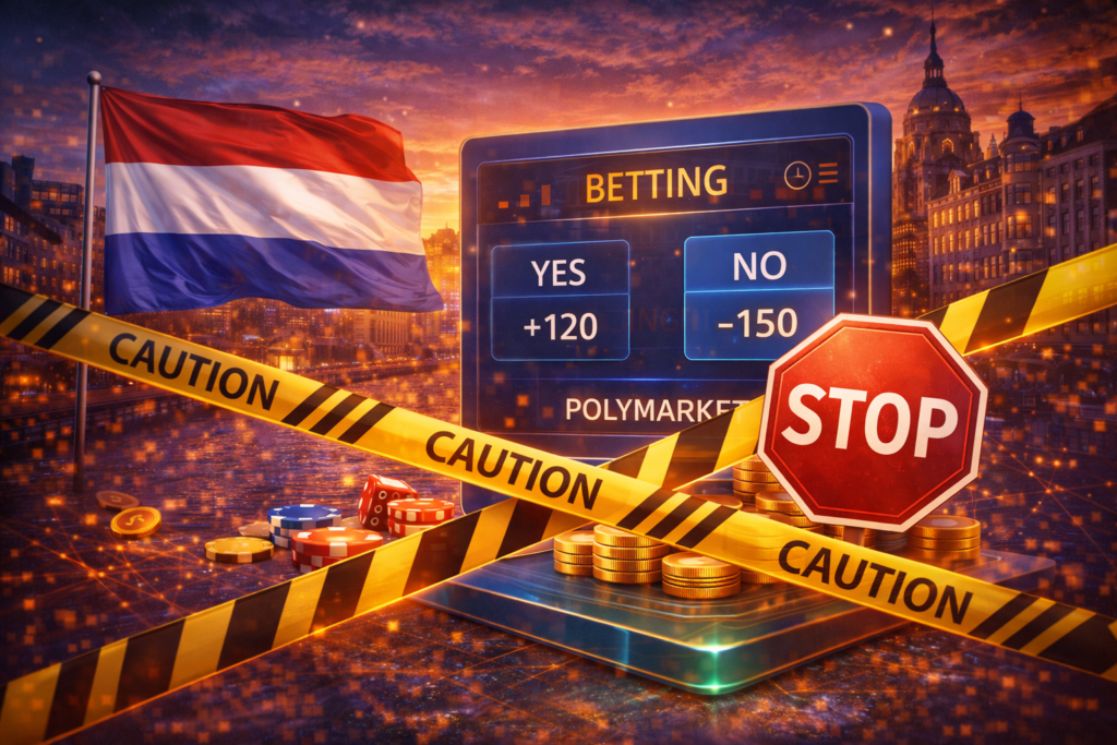 Dutch regulator orders Polymarket to halt Netherlands services, citing illegal gambling violations, escalating fines, and warning prediction market platforms across Europe