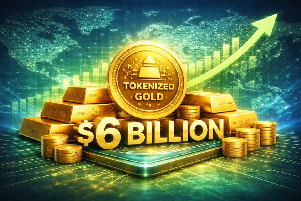 Tokenized gold market surpasses $6 billion, led by Tether Gold and PAX Gold, showing strong investor growth and rising bullion prices globally.