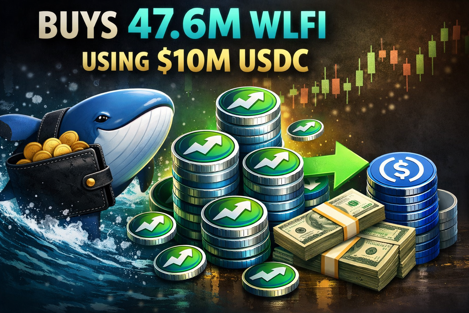 Whale Wallet Buys 47.6M WLFI Tokens Using $10M USDC