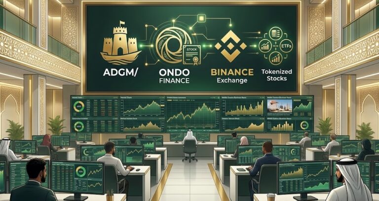 Abu Dhabi approves Ondo Finance tokenized stocks on Binance, enabling Apple, Nvidia, and Tesla equities to trade on a regulated platform.