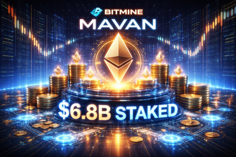 Bitmine launches MAVAN staking platform after staking over 3.1M ETH worth $6.8B, aiming to build one of the largest institutional Ethereum networks.