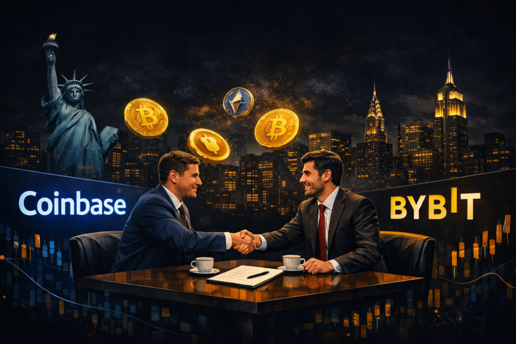 Coinbase and Bybit discuss investment partnership as Bybit seeks entry into the regulated U.S. crypto market, with valuation near $25B under discussion.