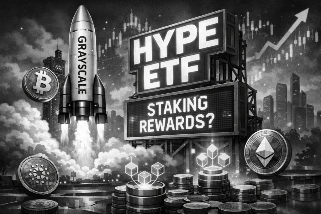 Grayscale files for HYPE ETF with SEC, plans Nasdaq listing under GHYP ticker. Fund may include staking rewards from Hyperliquid blockchain network.