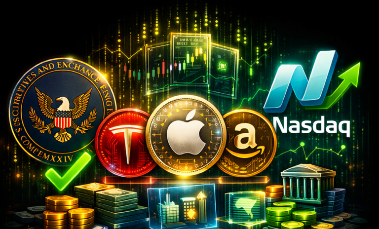 SEC approves Nasdaq tokenized stock trading rule, allowing blockchain-based shares to trade with normal stocks and opening path for regulated digital markets.