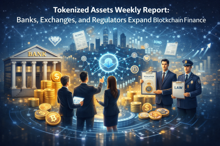 Weekly tokenized assets report highlights Federal Reserve guidance, ICE investment in OKX, institutional adoption, and tokenized assets growth.