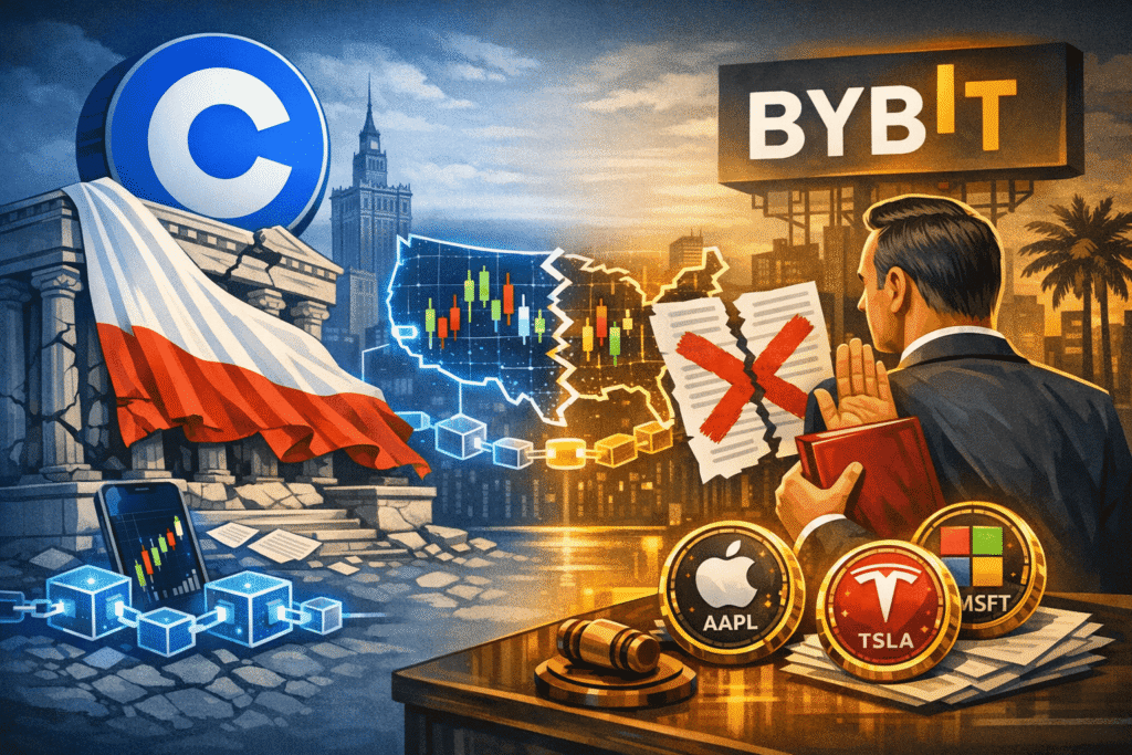 Coinbase and Bybit explore tokenized U.S. stocks as demand grows for 24/7 trading and blockchain-based financial markets globally.