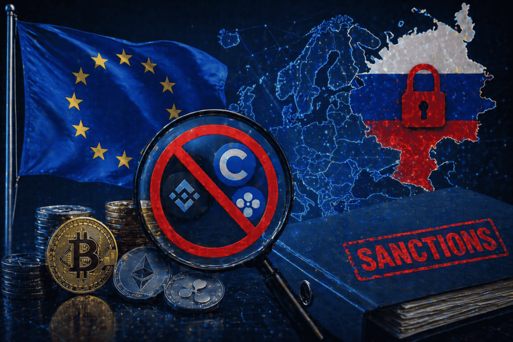 EU approves new Russia sanctions package targeting crypto platforms, banks, digital rouble, and stablecoins to tighten financial pressure further.
