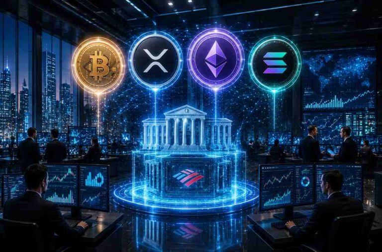 Bank of America disclosed crypto ETF holdings in its Q1 2026 13F filing, covering Bitcoin, Ethereum, XRP, and Solana positions.