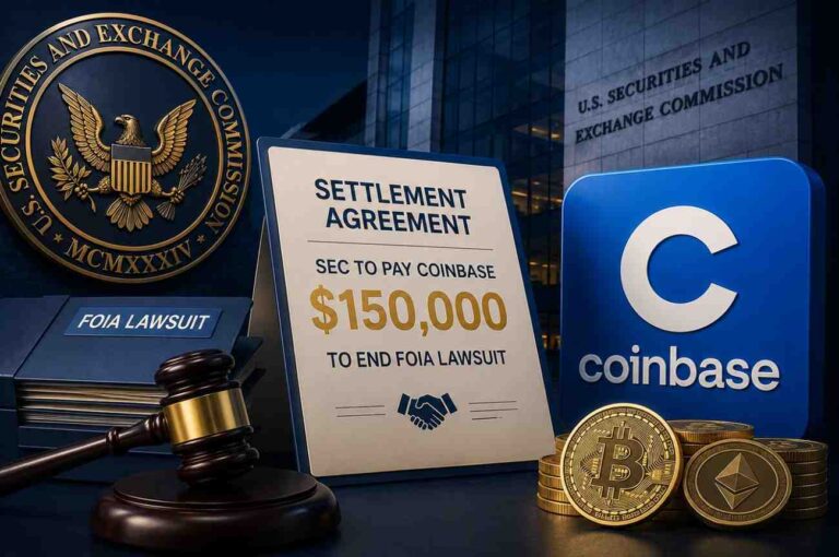 SEC will pay Coinbase $150,000 and release records, marking another shift in US cryptocurrency regulation under President Trump.