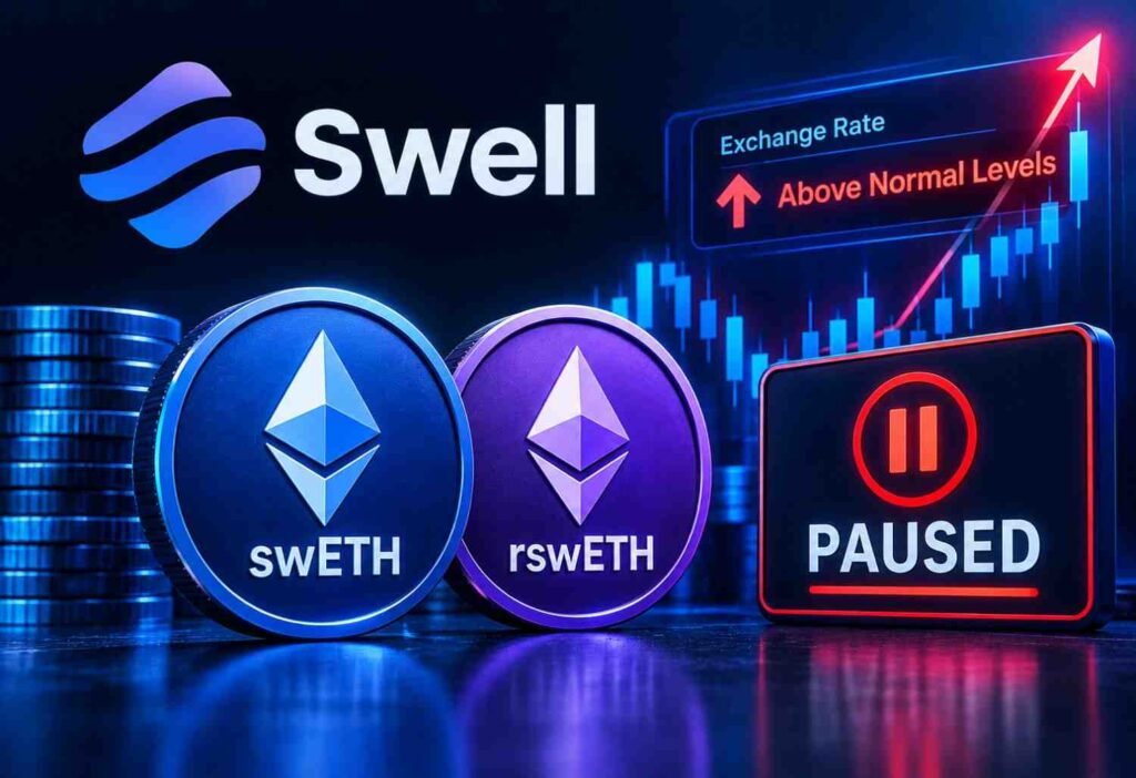 Swell pauses swETH and rswETH deposits and withdrawals after abnormal exchange rates raise security concerns, while the team investigates potential contract risks.